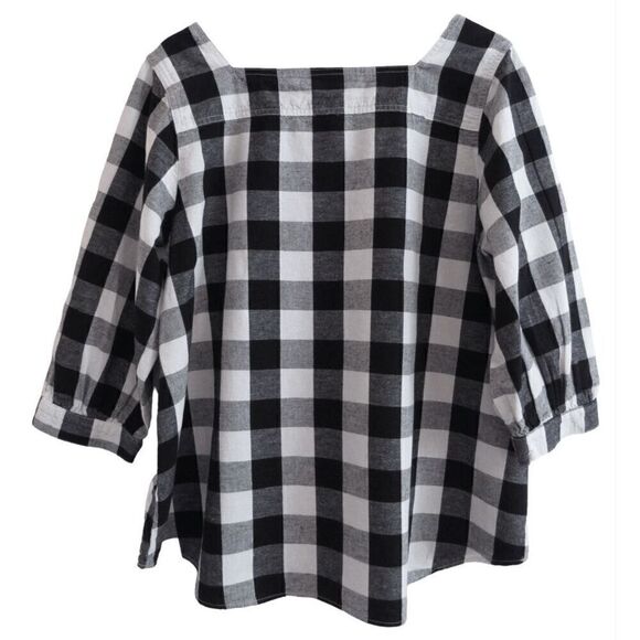 Time & Tru Boho Square Neck Buffalo Check Top 2XL 20 - Picture 8 of 8